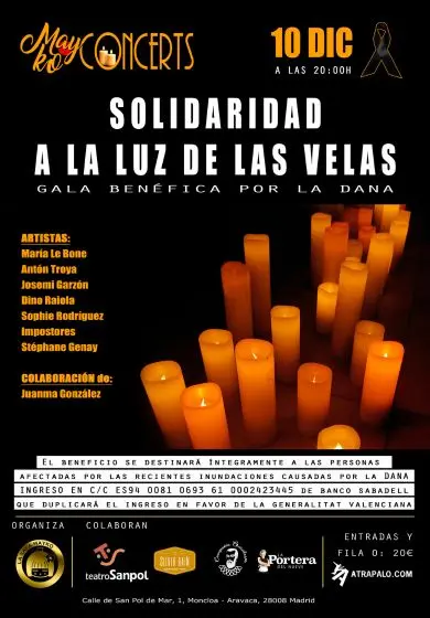 Cartel de Solidaridad a la luz de las velas