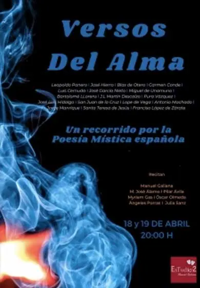 Cartel de Versos del alma, recorrido por la poesía mística española