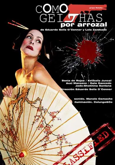 Cartel de Como geishas por arrozal