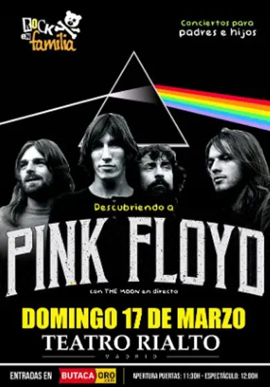 Cartel de Rock en familia: descubriendo a Pink Floyd