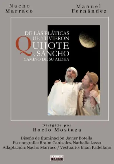 Cartel de De las pláticas que tuvieron Quijote y Sancho camino de su aldea