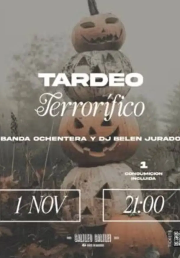 Cartel de Tardeo terrorífico ochentero
