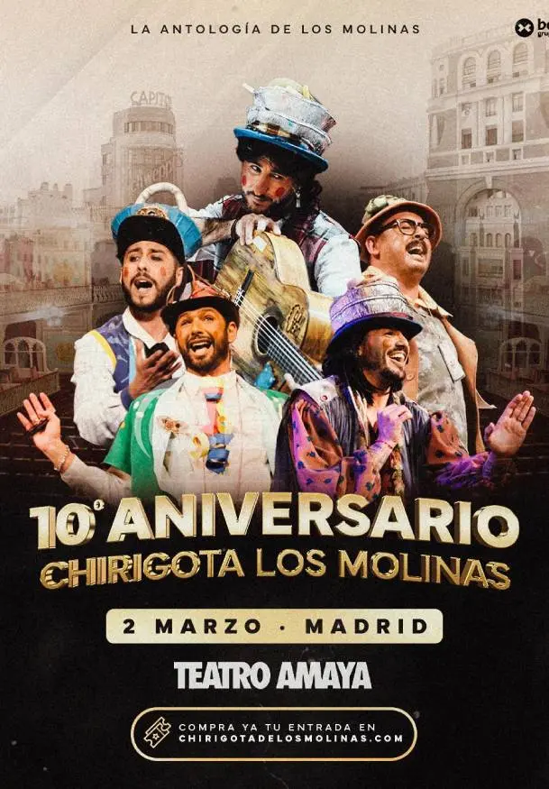 Cartel de Chirigota Los Molinas. 10º Aniversario