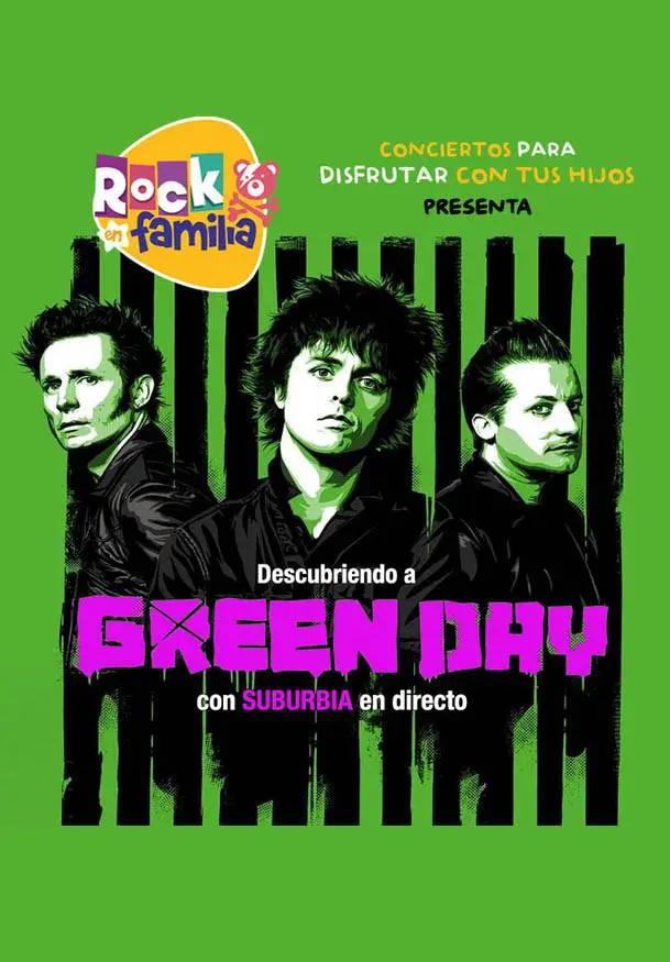 Cartel de Rock en familia. Descubriendo a Green Day