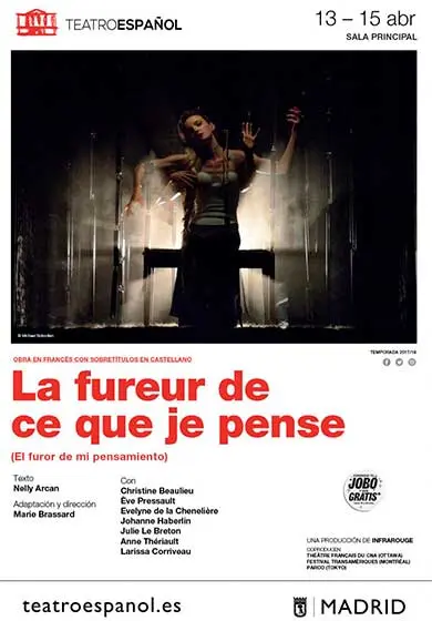 Cartel de La fureur de ce que je pense
