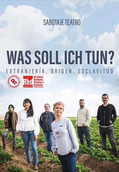 Cartel de Was soll ich tun? Extranjería, origen, esclavitud