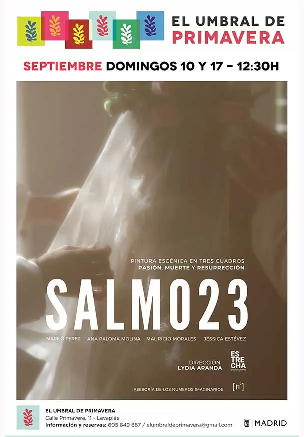 Cartel de SALMO 23. Pintura escénica en tres cuadros: Pasión, Muerte y Resurrección en Madrid