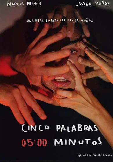 Cartel de Cinco palabras. 05:00 minutos