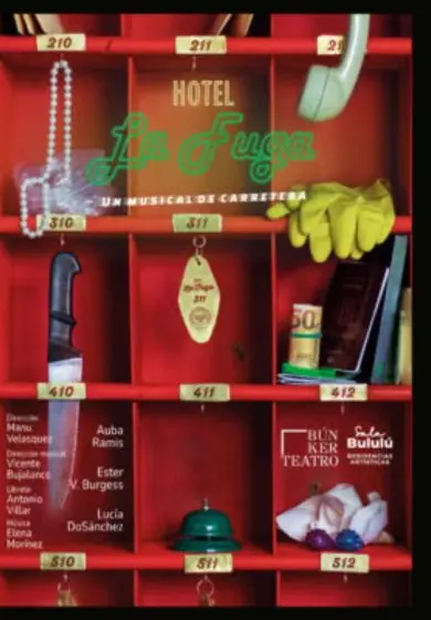 Cartel de Hotel La Fuga, un musical de carretera