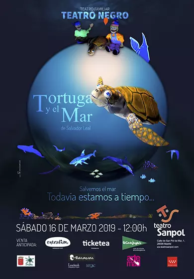 Cartel de Tortuga y el mar