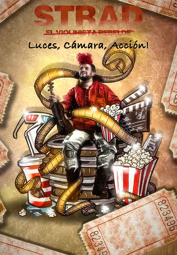 Cartel de Strad, el violinista rebelde: Luces, cámara y acción